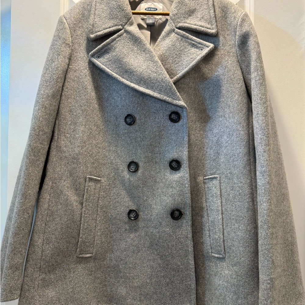 Gray Double-Breasted Women's Coat
